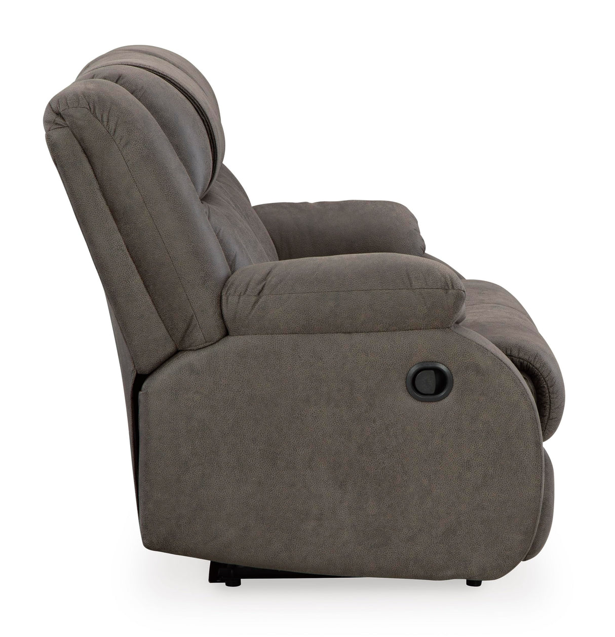 Signature Design by Ashley First Base Contemporary Faux Leather Manual Reclining Loveseat, Gray Signature Design by Ashley