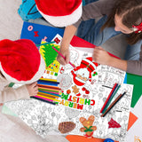 Disposable Santa Place Mats for Kids, 12 Pack - 17'x 11' Paper Table Mat Sheets for Merry Christmas School Party Decorations Gatherfun