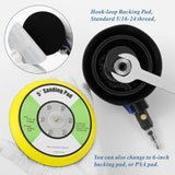 5 inch Air Random Orbital Sander for Auto Body Work, Pneumatic Palm Sander with 10 Polishing Sponge & Wool Pads, 10 Sandpapers (5 Inch Kit) UPWOOD