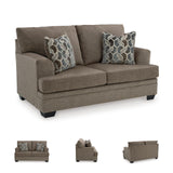 Signature Design by Ashley Stonemeade Casual Loveseat with 2 Toss Pillows, Dark Brown Signature Design by Ashley