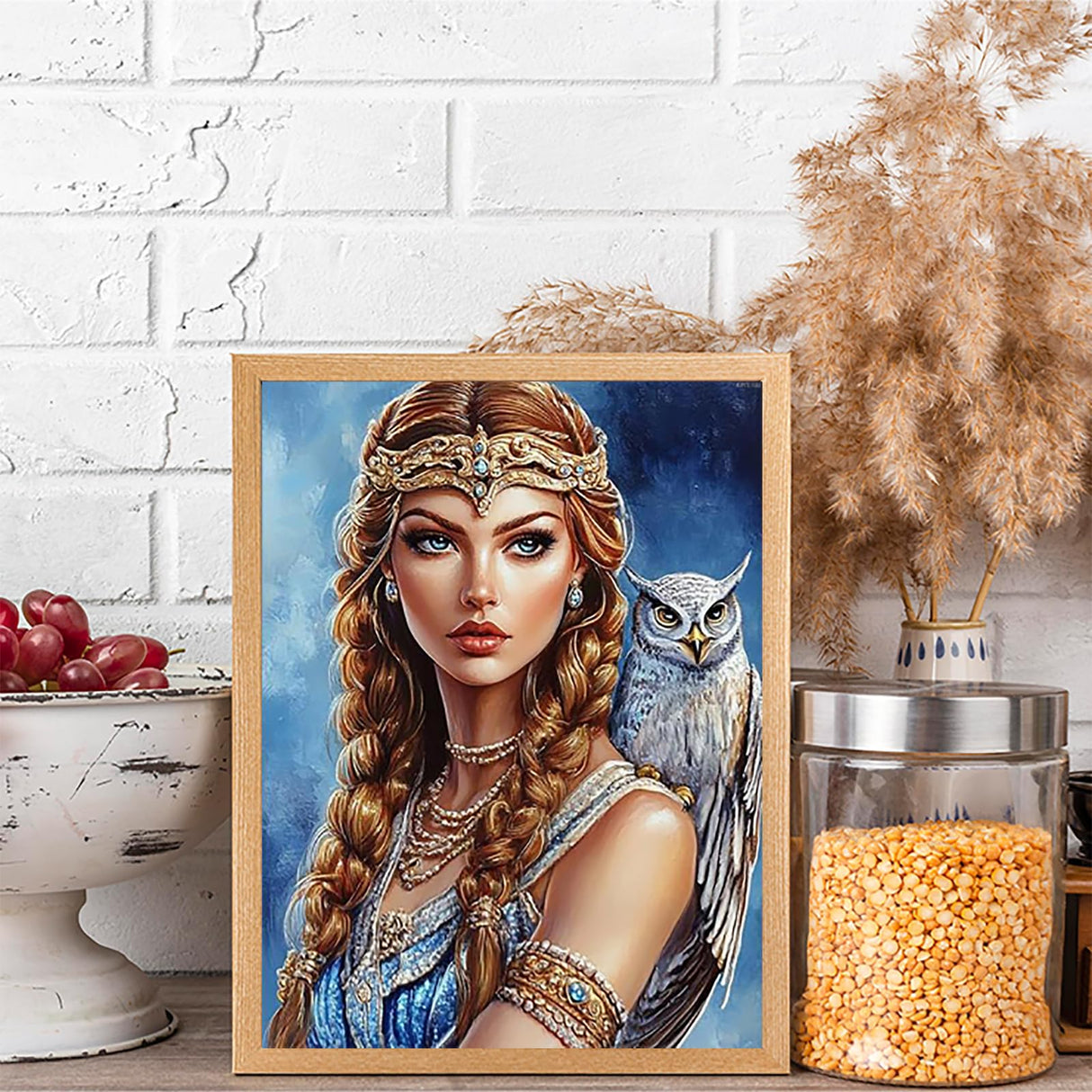 KAYEIUU 5D Greek Goddess Diamond Art Kits for Adults DIY Round Full Drill Diamond Paintings Gem Art for Beginners Home Wall Decor 12x16 Inch KAYEIUU