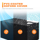 Nuu Garden Propane Fire Pit Table, CSA Certified 43 Inch 50,000 BTU Outdoor Propane Gas Fire Pit Table, Propnae Fire Pit with Ceramic Tabletop, Oxford Cover, 7 lbs Glass Stone, Dark Brown and Coffee NUU GARDEN