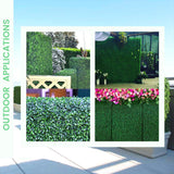 Decwin 12 Pieces 20” X 20” Artificial Hedge Boxwood Panels Boxwood Hedge Grass Wall Green Greenery Plant Mats UV Stable for Indoor Outdoor Decor Garden Fence Decwin