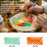 Acrylic Paint Markers, 24 Colors Paint Pens Acrylic Markers, Dual Tip with Dot & Fine Point Acrylic Paint Pens for Rock Painting, Wood, Canvas, Glass, Stone, Ceramic– Art Supplies & Craft Supplies. Amafgle