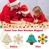 Worgree Christmas Crafts for Kids, 36pcs DIY Wooden Magnets Art Craft Supplies Painting Kit for Boys Girls Ages 4-8 8-12 Xmas Stocking Stuffers Toys Party Favors Gifts Goodie Bag Fillers Holiday Decor Worgree