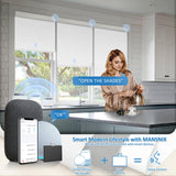 MANSNIX Smart Motorized Blinds with Remote, Cordless No-Drill Automatic Roller Shades, Blackout Electric Blind for Windows, White, 34 x 72 MANSNIX