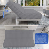 MAXIJIN Jacquard Futon Cover Stretch Armless Futon Sofa Cover Soft Futon Slipcover with Elastic Bottom Thick Sofa Bed Furniture Protector Covers for Washable Futon (Futon, Light Gray) MAXIJIN