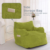 MAXYOYO Giant Bean Bag Chair, Stuffed Bean Bag Couch with Filler Large Living Room Bean Bag Chair for Adults, Big Lazy Sofa Accent Chair with Pocket Floor Chair for Gaming, Reading, Green MAXYOYO