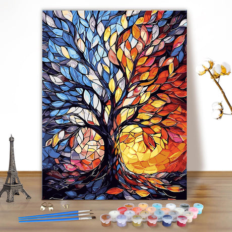 EOBROMD Paint by Numbers Kits for Adults Tree of Life, Landscape DIY Painting Kits for Adults Beginner, Acrylic Paint Oil Paint by Numbers for Home Decor Gift 16x20inch(Without Frame) EOBROMD