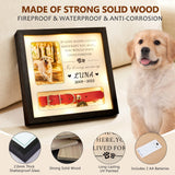 Pet Memorial Picture Frame Dog Collar Shadow Box 10"x10", Sympathy Remembrance Gift Keepsake for Loss of Dog or Cat, for Medium or Small Size Collars HKBS