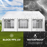 PHI VILLA 20'x16' Outdoor Heavy Duty Party Tent Large Commercial Canopy Wedding Event Shelter with Removable Sidewalls & 3 Storage Bags for Patio Outdoor Garden Events, White PHI VILLA