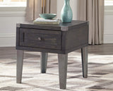 Signature Design by Ashley Todoe Industrial Square End Table with 1 Drawer, 2 Outlets and 2 USB Charging Ports, Dark Gray with Weathered Pine Finish Signature Design by Ashley
