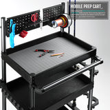 Savior Equipment Mobile Tackle Station Pro 16 Fishing Rod Holder Cart w/Wheels, Adjustable Rack For Different Rod & Reel, 3-Level Fishing Gear Storage Pole Organizer For Garage Home Indoor Use, Black Savior Equipment