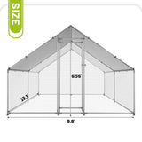 HEYTOWN Large Metal Chicken Coop Chicken Pen with Water-Resident and Anti-UV Cover Walk-in Poultry Cage Chicken Runs for Yard with Cover Duck Rabbit Dog House Outdoor HEYTOWN