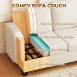 Furnimart 63" Loveseat Couch, Beige Chenille Sofa, Modern Deep Seat Sofas for Living Room, Comfy Love Seat Couches for Small Spaces, Removable Sofa Cover, Small Two Seater Couch for Bedroom, Office Furnimart