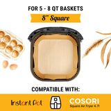 Air Fryer Paper Liners, 120Pcs Air Fryer Disposable Liners, Non-Stick and Oil Proof for Easy Cleanup, 8” Square for 5-8 qt Basket by Baker's Signature Baker's Signature