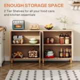 Tribesigns Buffet Sideboard Set of 2, 57-Inch Large Buffet Cabinet with Storage and 4 Doors, Modern Credenzas Coffee Console Accent Cabinet for Entryway, Kitchen, Living Room, Natural Tribesigns