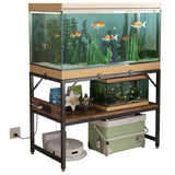METYERRY Modern 20 Gallon Long Fish Tank Stand for Home Office, 2-Tier Aquarium Stand with Shelf for Storage, Fish Tank Table 30" x 12" x 20.5", Ideal for Breeder Tanks,and Reptile Terrariums, Rustic Brown METYERRY