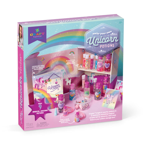 Craft-tastic – DIY Unicorn Potions Craft Kit – Includes Book with Magical Recipes, Enchanted Ingredients, Cabinet & More – Arts & Crafts for Kids – Fun, Creative & Unique Gift Craft-tastic