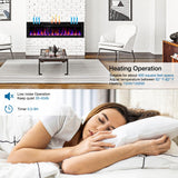 60 Inch Electric Fireplace Recessed and Wall Mounted, Fireplace Heater and Linear Fireplace, Ultra-Thin Electric Fireplace, Low Noise, with Timer, Remote Control, Adjustable 12 Flame Color, 750/1500W Sixfivsevn