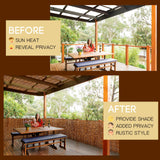 ZNCMRR Natural Reed Fencing Rolls,4FT X 16.4FT Reed Screen Curtain Balcony Reed Fence for Outdoor Backyard Patio（Brown） ZNCMRR