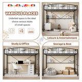 Garvee Loft Bed Twin Size with Ladde and Arched Guardrail, Heavy Duty Metal Loft Bed Frame for Kids and Adults, Sturdy Steel Slats Support, Small Space Saving Design, No Box Spring Needed, Black Garvee