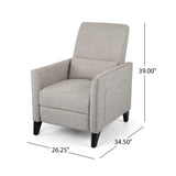 Christopher Knight Home Alexis Contemporary Fabric Push Back Recliner, Light Gray, Dark Brown Christopher Knight Home