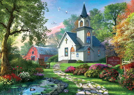 Buffalo Games - Dominic Davison - Little White Chapel - 500 Piece Jigsaw Puzzle for Adults -Challenging Puzzle Perfect for Game Nights - Finished Size is 21.25 x 15.00 Buffalo Games