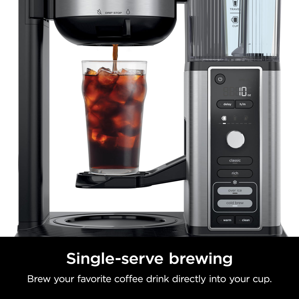 Ninja Hot & Iced XL Coffee Maker with Rapid Cold Brew, 4 Brew Styles, 8 Sizes Small Cup to Travel Mug, Single-Serve Coffee Brewer, 12-Cup Carafe, Permanent Filter, Removable Reservoir, Black, CM371 Ninja