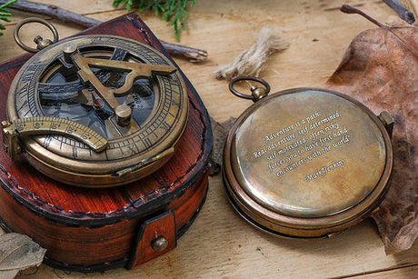 Personalized Compass Gifts, Engraved Custom Sundial Clock, Wedding Gift, Groomsmen Gift, Keepsake, Christmas, Baptism, Graduation, Boy Scouts, Anniversary, Fathers Day, Mothers Day RUNADI