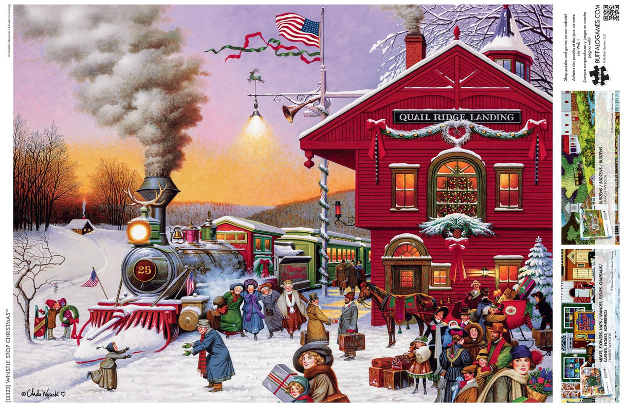 Buffalo Games - Charles Wysocki - Whistle Stop Christmas - 1000 Piece Jigsaw Puzzle for Adults -Challenging Puzzle Perfect for Game Nights - Finished Size is 26.75 x 19.75 Buffalo Games