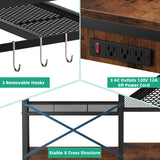 Kalrin 55-75 Gallon Aquarium Stand, 5-Tier Metal Frame Fish Tank Stand 40 Gallon Tank Stand 49.2" L*18.9" W Tabletop 780lbs Capacity (Vintage Brown, 55-75 Gallon) Kalrin