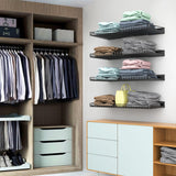 Ultrawall Wall Mounted Storage Shelf for Garage, 4 Pack Metal Shelf Rack, Heavy-Duty Wall Organizer Shelves Suitable for Shop, Shed, Garage 23.5inch x 12inch(Black) Ultrawall