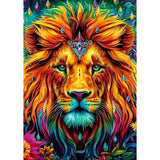 SENQAO Lion Diamond Painting Kits for Adults, Flower Diamond Art Paintings Kit for Beginners, 5D Full Drill Diamand Paintings Kits, Gem Art Crafts for Adults Wall Decor 12x16inch SENQAO