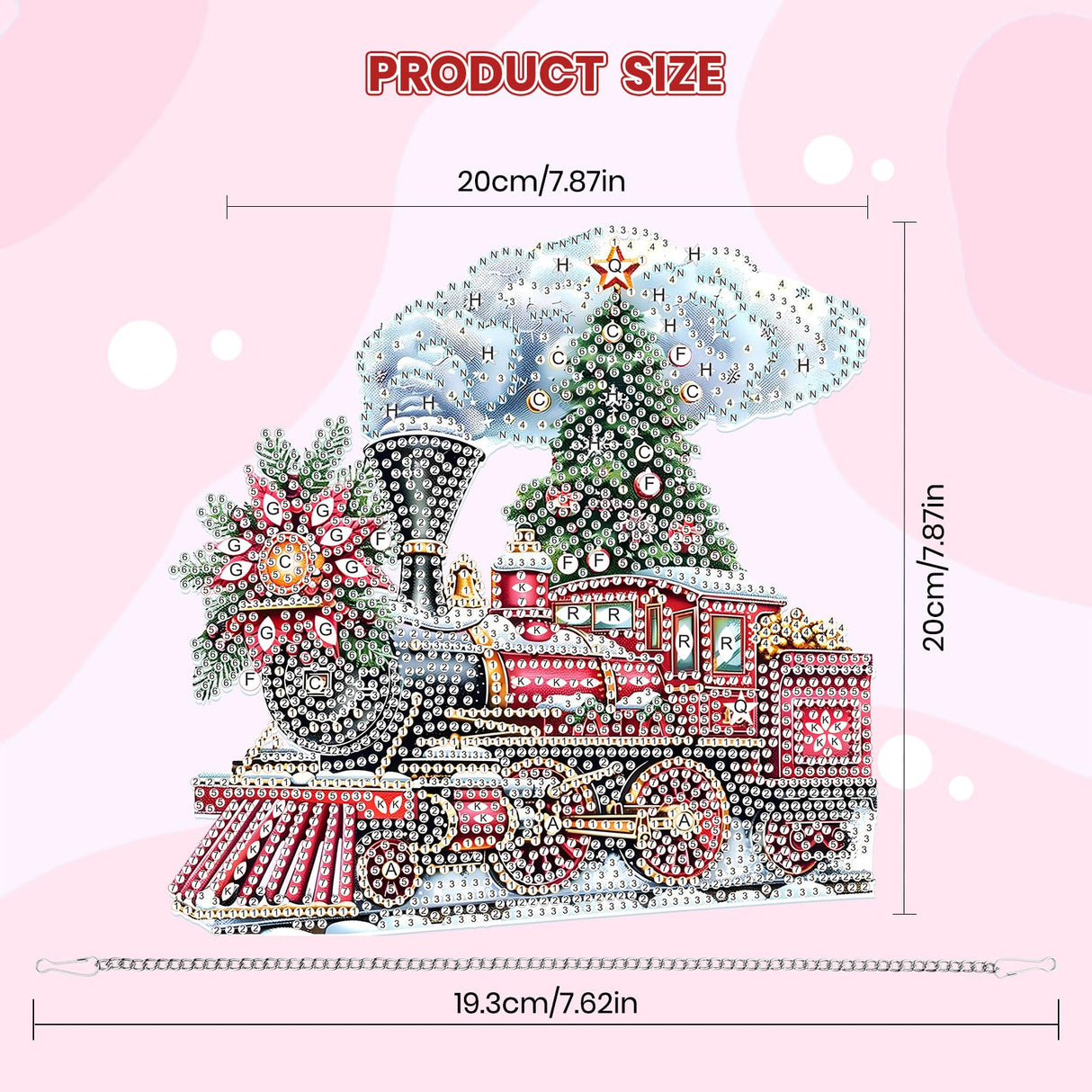 MOGTAA Christmas Diamond Art Hanging Kits for Adults Kids, Christmas Train Diamond Art Suncatchers, 5D Special Shape Diamond Painting Window Pendant Kit for Home Garden Wall Decor MOGTAA