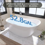 59" Free Standing Tub Freestanding Bathtub, Acrylic Stand Alone Tub, Contemporary Deep Soaking Bath Tub, cUPC Certified SY9950 (Glossy White) SYLONWILL