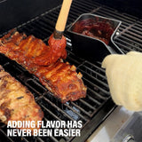 Cast Iron Sauce Pot with BBQ Mop Brush – Small Cast Iron Basting Pot & Mop Brush for Grilling, Smoking, and Saucing – BBQ Mop Brushes for Sauce, 24 Oz Shop Square