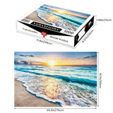 Puzzles for Adults 1000 Piece,Sunset Beach Wooden Jigsaw Puzzle Art,DIY Leisure Game Fun Toy Gift Suitable Family Friends najiaxiaowu