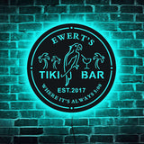Custom Tiki Bar Neon Sign, Personalized Your Name Est Year Theme Tiki Bar Home LED Neon Sign, Housewarming Gift, Backyard Patio Sign, Kitchen Bar Coffee Garden Door Shop Man Cave Decor, Parrot souleather