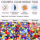 Csdtylh 1100 Pcs Mosaic Tiles, Glass Mosaic Tiles for Crafts Bulk, Stained Mosaic Glass Pieces, Mosaic Supplies for Home Decoration, Art Crafts, DIY Projects, Transparent (Mixed Shape) Csdtylh