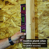 Calculated Industries 7210 AccuMASTER PRO Digital Torpedo Level and Protractor | 10” Inch | Neodymium Magnets | Bright LED Display | IP54 Dust/Water Resistant, Red Calculated Industries