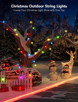 Govee Smart Outdoor String Lights H7021, RGBIC Warm White 96ft (2 Ropes of 48ft) LED Bulbs for Christmas Decorations Outdoor, WiFi Patio Lights Work with Alexa, Google, APP Control, IP65 Waterproof Govee