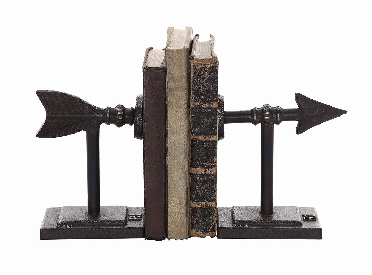 Creative Co-Op Bronze Arrow Shaped Cast Iron Bookends (Set of 2 Pieces)