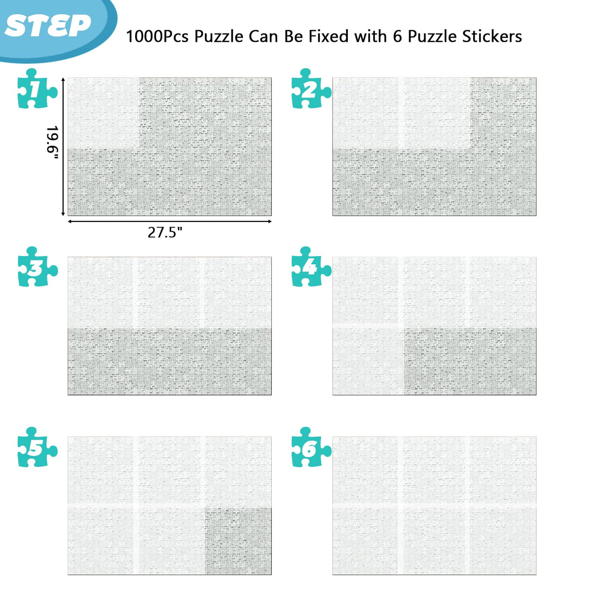 Preserve 3 X 1000 Puzzle Glue Sheets - 18 Peel and Stick Puzzle Saver Sheets, No Stress & No Mess RECHIATO