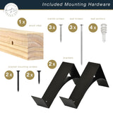 Master & Co. Modern Floating Fireplace Mantel with Black Metal Brackets, Long Floating Shelves for Wall Décor, 48 inches, Walnut Woodgrain MCS