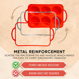 BAKE BOSS Silicone Muffin Pan with Handles, 6 Cup Regular Size Cupcake Pan, Perfect Silicone Muffin cups for Baking Keto Paleo Vegan Muffin Recipes, Nonstick Cupcake Maker Silicone Molds BAKE BOSS