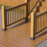 SPACEEUP 4x4 Post Base Black Square Brackets 3PCS Internal Size 3.5 x 3.5 Inch Heavy Duty Steel Deck Post Base Cover Fit for 4 x 4 Standard Wood Post Anchor Deck Base Plate SPACEEUP