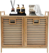 Double Tilt Out Laundry Hamper with 2 Removable Liner Bags,Bamboo Laundry Cabinet,Laundry Basket Organizer,Laundry Hamper Cabinet for Clothes Towels Toys(31.8 * 11.8 * 28.3in) Tianxrxy