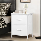 LOFTEY White Nightstand, Bedside Table with 2 Drawers, Small Kids Night Stand for Bedroom, Bed Side Table with Storage, 15.7" L x 11.8" W x 21" H LOFTEY