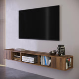 Atelier Mobili Modern Floating TV Stand Wall Mounted, Wall Mounted Entertainment Center, Modern TV Console, Walnut Color, TV Floating Shelf, ATELIER MOBILI THE LEADER OF THE INTERCHANGEABLE FURNITURE